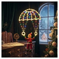 Decorațiune luminoasă LED – Moș Crăciun cu parașută, 40x80 cm, alimentare la priză Decorațiune luminoasă LED – Moș Crăciun cu parașută, 40x80 cm, alimentare la priză