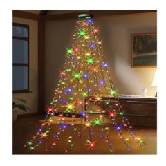 Instalație luminoasă LED pentru brad – Tip perdea/cascadă, 2m, 400 LED-uri, 16 coloane