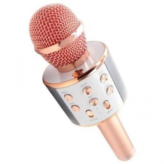 Microfon karaoke fara fir, acumulator incorporat. Compatibil iOS si android, tablete iPad si PC, blu