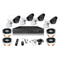 Sistem de supraveghere FULL HD Kit DVR cu 4 camere exterior / interior