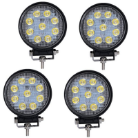 Set 4 proiectoare rotunde, 9 LED 42W auto off-road, IP 67