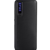 Baterie externa 20000 mah, 3 USB, husa piele sintetica