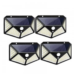 Pachet 2+2 Lampa 100 LED cu panou solar, senzor de miscare