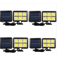 Set 4 Lampa 100 LED COB putere 100W cu incarcare solara si senzor de miscare