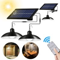 Set panou solar cu 2 becuri LED cu aplica, telecomanda, 50W