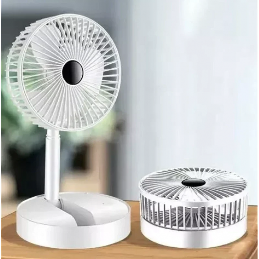 Ventilator portabil de masa cu incarcare prin USB cu 3 Trepte de viteza Alb