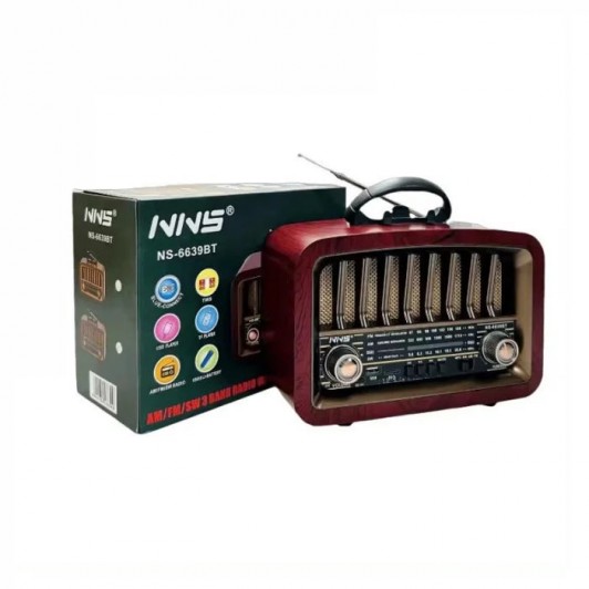 Radio portabil retro, Bluetooth, Usb, Card, Acumulator