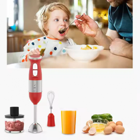 Blender de mâna 4 in 1, 500W cu doua trepte de viteza