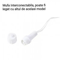 Set 2 bucati: Instalatie LED tip franjuri 8 m, de exterior, interconectabile