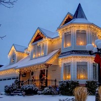 Instalație franjuri cu led tip țurțuri, exterior, 20 metri, 500 LED-uri, interconectabila