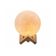 Moon Lamp 3D - lampa in forma de luna, lumina LED, stand lemn