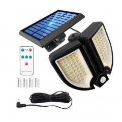 Set 2 bucati: Lampa solara 90 LED, senzor de miscare, telecomanda