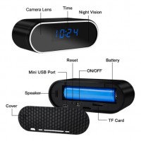 Ceas cu camera ascunsa audio-video, WiFi, HD, night vision + Card 32GB CADOU