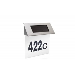 Număr de casă solar cu LED - Plexiglas transparent - Lumină Alb rece