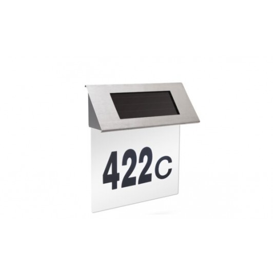Număr de casă solar cu LED - Plexiglas transparent - Lumină Alb rece