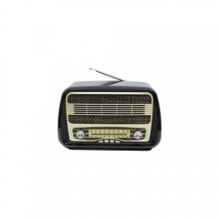 Radio Retro MD-1902BT, Acumulator Incorporat, Bluetooth, AUX, USB, TF Card, FM/AM/SW, Negru-Maro