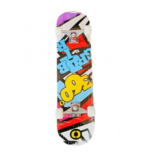 Skateboard cu Roti PU, Placa din Lemn cu 7 Straturi, 79 x 20 cm, Model 360 Grab