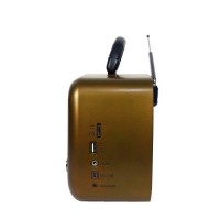 Radio Portabil MD1901 cu MP3 Player, FM/AM/SW, Port USB, TF Card, Bluetooth, Acumulator, Auriu-Maro