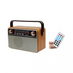 Radio Retro MD505BT, Acumulator, Telecomanda, Bluetooth, USB, TF Card, FM/AM/SW, Maro-Argintiu