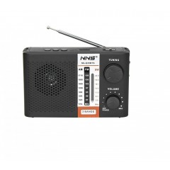 Radio Portabil cu Acumulator si Lanterna, NSQ35BT, FM/AM/SW, Bluetooth, USB, TF Card, Negru