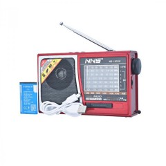 Radio Portabil cu Acumulator si Lanterna, NS1521U, FM/AM/SW1-6, 8 Benzi, USB, TF Card, Rosu