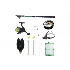 Pachet de pescuit complet cu lanseta 3,6m, mulineta, lanterna led, senzor, juvelnic si accesorii