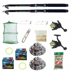 Set 2 lansete Ultra Carp 3m, doua mulinete BH200, gute, palarii, monturi, pufuleti si accesorii