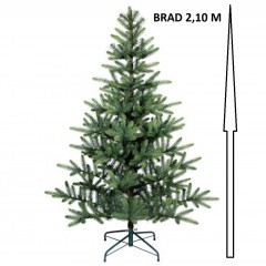 Brad artificial 210 cm, calitate premium, suport metalic