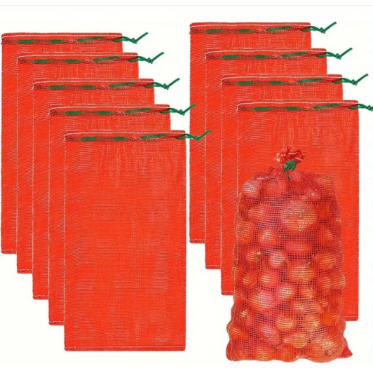 Saci plasa Raschel, portocaliu, 10 KG, 1 set x 100 buc.