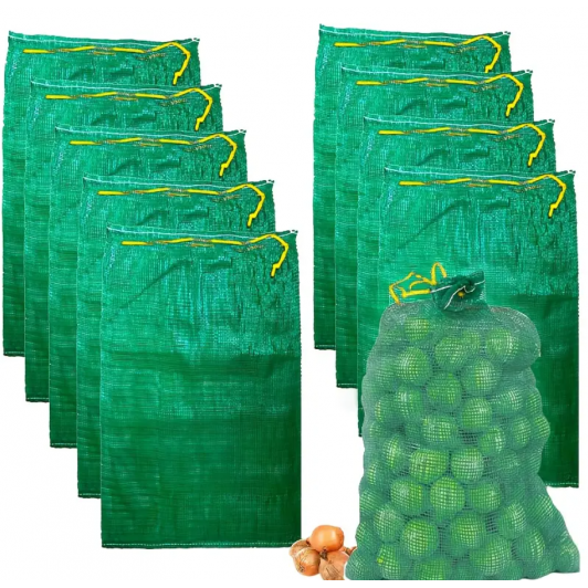 Saci plasa Raschel, verde, 20 KG, 1 set x 100 buc.
