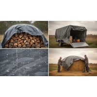 Prelata impermeabila 2 m x 3 m, cu inele, densitate 175 g/m2, calitate premium, Gri