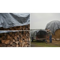 Prelata impermeabila 2 m x 3 m, cu inele, densitate 175 g/m2, calitate premium, Gri