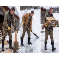 Cizme negre barbati impermeabile, imblanite, rezistente, antiderapante, calduroase si confortabile