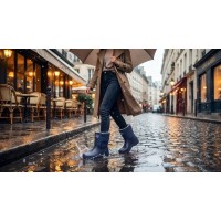 Cizme bleumarin dama imblanite, usoare, rezistente, antiderapante, calduroase si confortabile