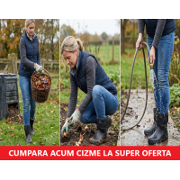 Cizme negre dama imblanite, usoare, rezistente, antiderapante, calduroase si confortabile .