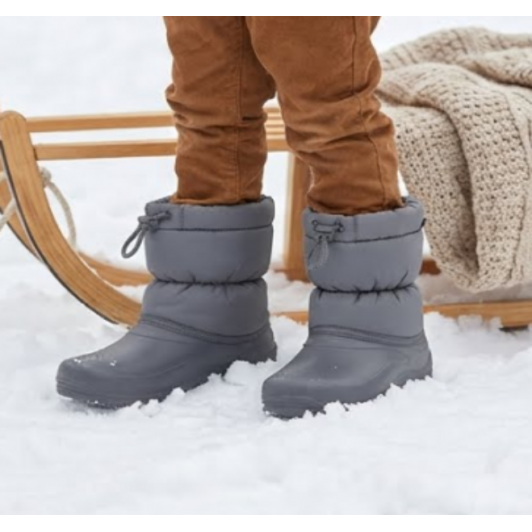 Cizmulite gri copii, impermeabile si imblanite, marimi 30/31 , 31/32, 32/33, 33/34, 34/35, 35/36