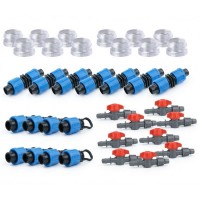 Banda de picurare 100 m PLUS 40 accesorii ,din 50 in 50 cm, 2.2 l/h, 6 mil, D-16 mm