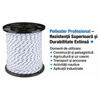 Sfoara poliester 16 mm x 80 m lungime, rezistenta si durabila, cu diametru de 16 mm