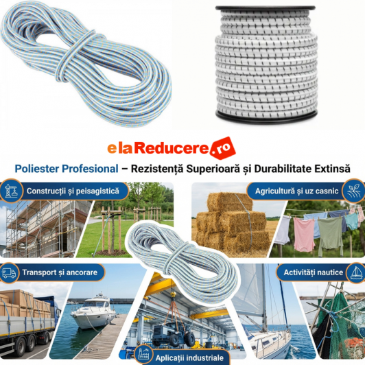 Sfoara poliester 20 mm x 30 m lungime, rezistenta si durabila, cu diametru de 20 mm