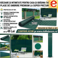 Plasa umbrire 1.5 x 50 m ,opaca cu grad de 95%, ideala pentru garduri, terase ,sere (140g/m2)