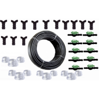 Kit complet furtun picurare 100 metri + 30 Accesorii, distanta picuratori 40 cm, diametru 16 mm
