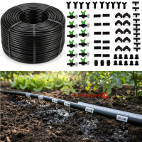 Kit complet Tub de picurare diametru 16 mm, rola 100 m, picuratori 100cm, 4 L/h, plus 100 accesorii