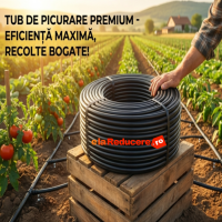 Kit complet Tub de picurare diametru 16 mm, rola 100 m, picuratori 20 cm, 4 L/h, plus 100 accesorii
