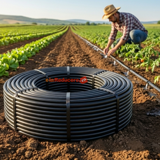 Tub de picurare 16 mm , rola de 400 m, distanta intre picuratori 20 cm, 4 L/h