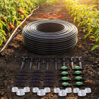 Tub de picurare 16 mm , rola de 400 m, distanta intre picuratori 20 cm, 4 L/h cu 120 accesorii