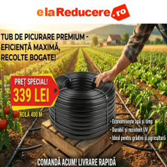 Tub de picurare orb, rola de 400 m, diametrul de 16 mm, (fara gauri)