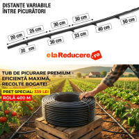 Tub de picurare orb, rola de 400 m, diametrul de 16 mm, (fara gauri)