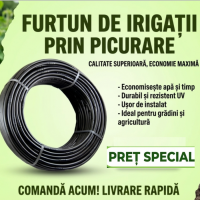 Tub de picurare STF diametru de 16 mm, rola 100m, distanta picuratori 40cm, 4 L/h, plus 40 accesorii