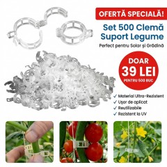 Set 500buc Clipsuri de palisare legume (rosii, ardei, castraveti)ajuta la prinderea tulpinii plantei Set 500buc Clipsuri de palisare legume (rosii, ardei, castraveti)ajuta la prinderea tulpinii plantei