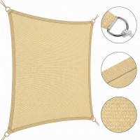 Copertina crem plasa umbrire 4 m x 4m, patrata, deasa 98 %  cu 4 inele, parasolar terase si foisoare